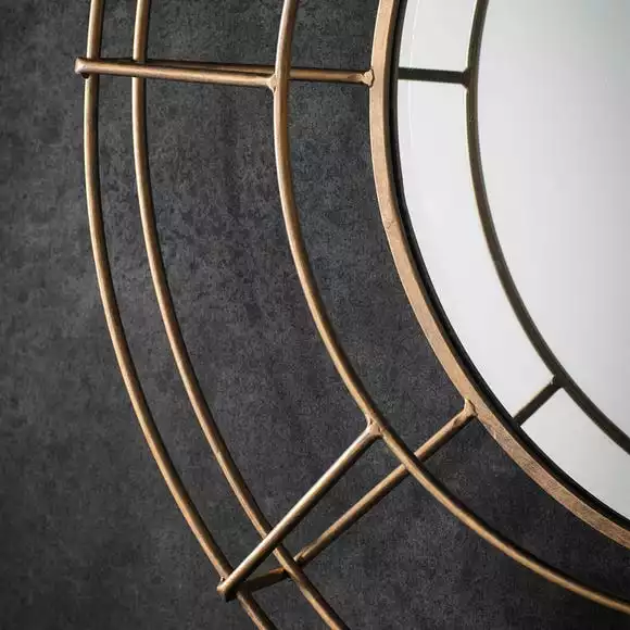 Cedar & Sage Thorne Round Wall Mirror, Gold 82cm - Image 2