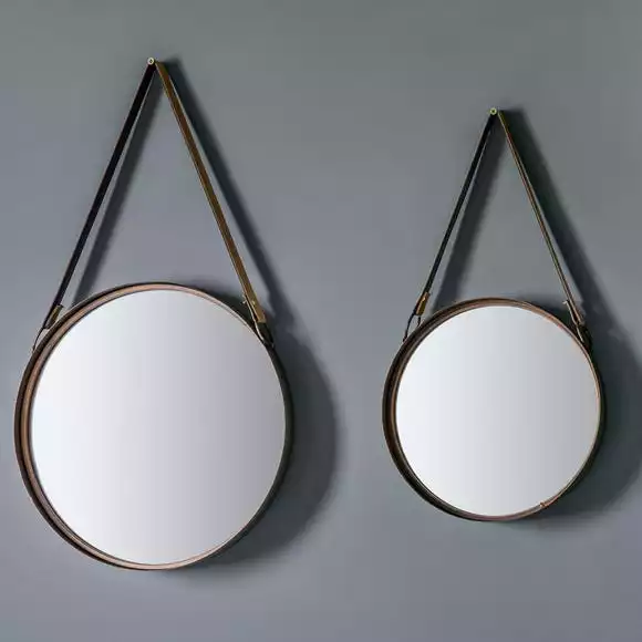 Cedar & Sage Set Of 2 Elkton Round Bronze Mirrors - Image 3