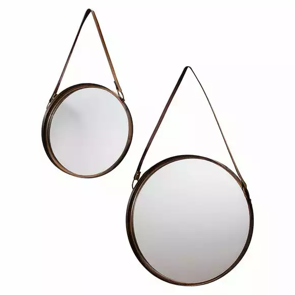 Cedar & Sage Set Of 2 Elkton Round Bronze Mirrors - Image 4