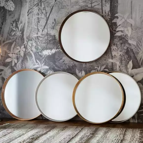 Cedar & Sage Sutton Round Oak Wall Mirror, 74cm - Image 3