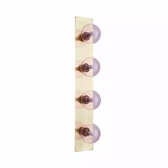 Dunelm Coco Hollywood Mirror Light, Brushed Gold & Chrome Pink 9x55cm - Image 4