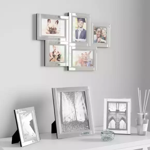 Dunelm Multi Frame Diamonte Wall Mirror - Image 3