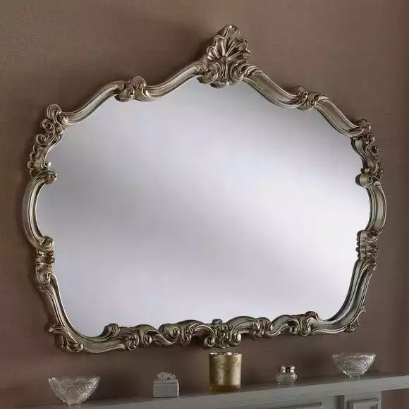 Yearn Mirrors Yearn Ornate Mirror, Silver 122x81cm