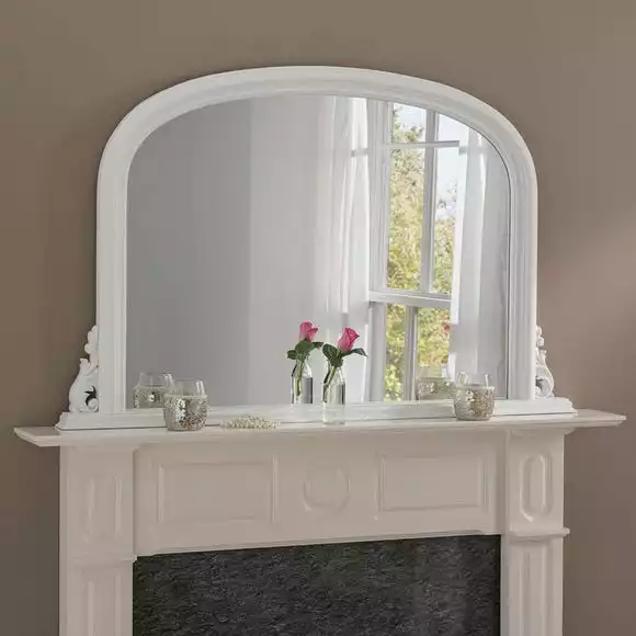 Yearn Mirrors Yearn Decorative Overmantle Mirror 122x77cm White