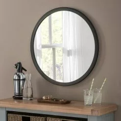 Yearn Mirrors Yearn Classic Round Wall Mirror, Black 60cm