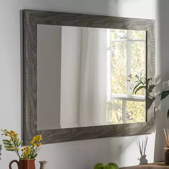 Yearn Mirrors Yearn Framed Wall Mirror, Grey