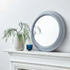 Dunelm Round Wall Mirror, Grey 59cm