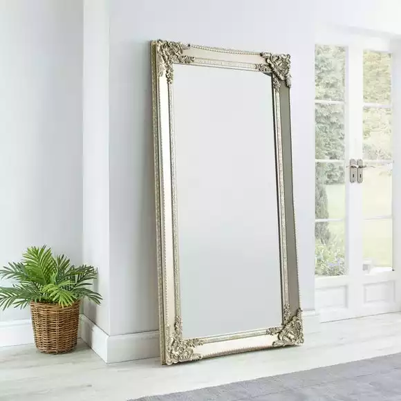 Dunelm Roma Leaner Mirror, Silver 177x91cm