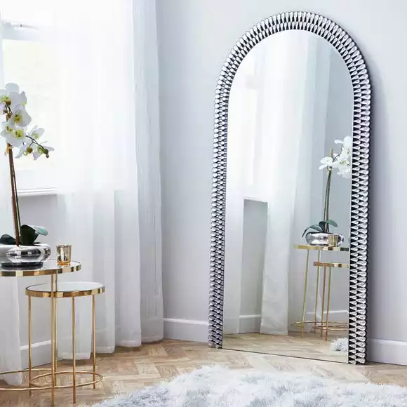 Dunelm Glam Gem Edge Arched Leaner Mirror, 80x150cm