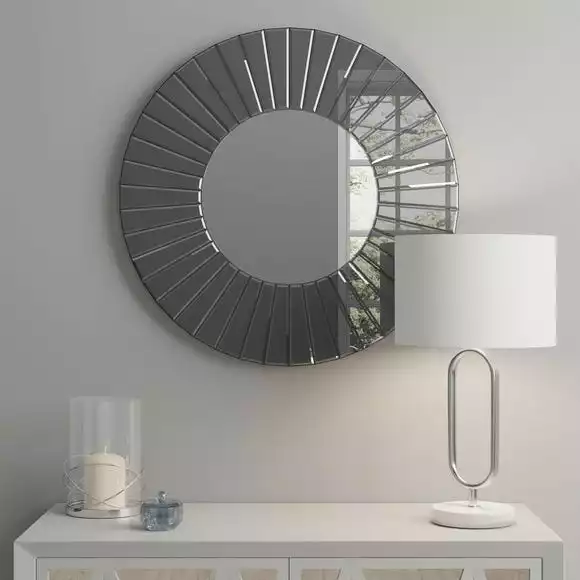 Dunelm Round Smoked Wall Mirror, 65cm