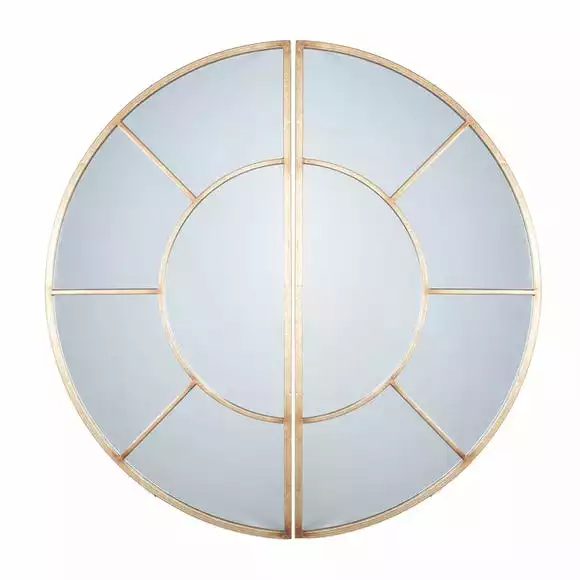 Pacific Lifestyle 2 Section Wall Mirror, Antique Gold 92cm - Image 2
