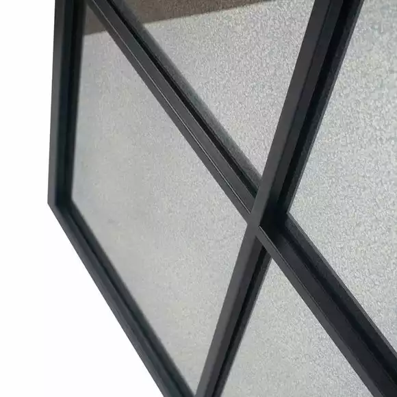 Pacific Lifestyle 9 Pane Square Mirror With Foxed Glass, Matt Black 110cm - Image 3