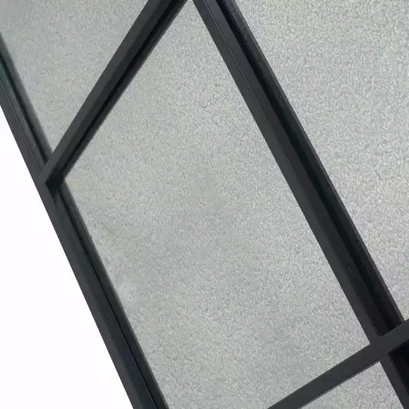 Pacific Lifestyle 9 Pane Square Mirror With Foxed Glass, Matt Black 110cm - Image 4