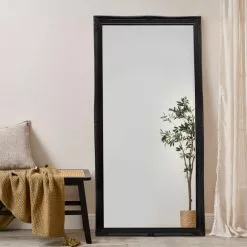 Dunelm Swept Large Leaner Mirror, Black 174x87cm