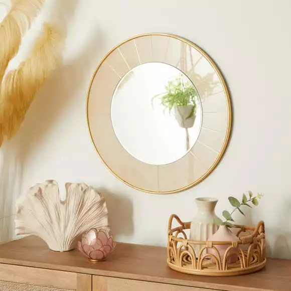 Dunelm Pretty Boho Round Glass Wall Mirror, 55cm