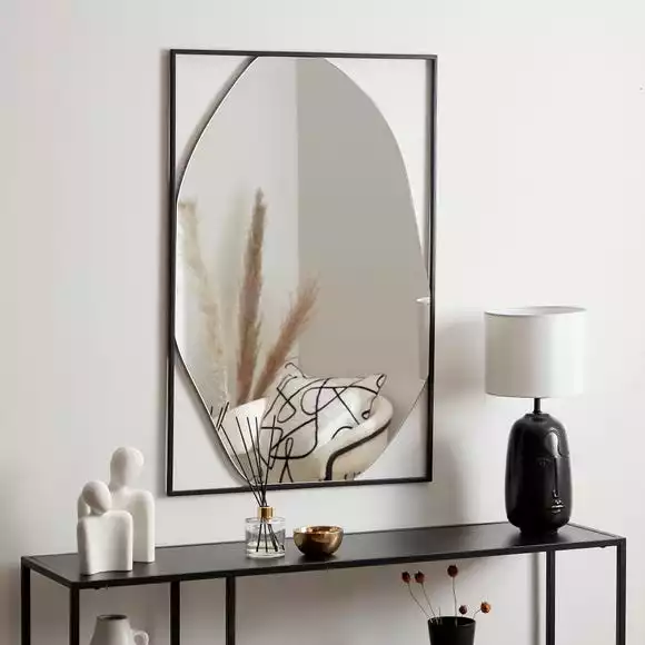 Dunelm Framed Pebble Wall Mirror, 90x60cm