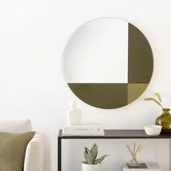 Dunelm Elements Round Coloured Glass Wall Mirror, 70cm
