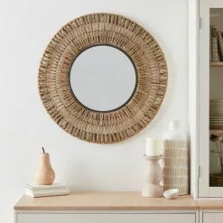 Dunelm Seagrass Round Wall Mirror, 72cm