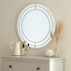 Dunelm Double Frame Round Wall Mirror, 60cm