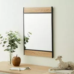Dunelm Fulton Wall Mirror In Oak 40cm X 58cm