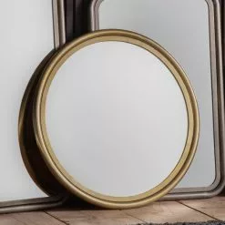 Cedar & Sage Bellevue Round Brass Wall Mirror, 76cm