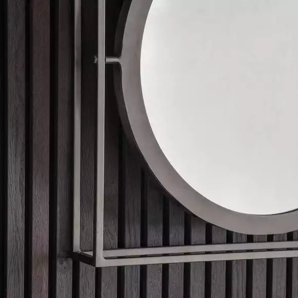 Cedar & Sage Moneta Round Wall Mirror, Zinc 61cm - Image 2