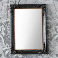 Cedar & Sage Patton Wall Mirror, Antique Black 80x109cm