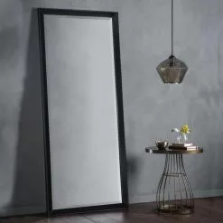 Cedar & Sage Lyra Leaner Mirror, Black 178x76cm