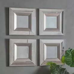 Cedar & Sage Set Of 4 Monto Square Mirrors, 36cm