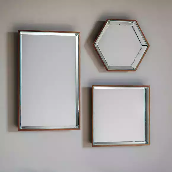 Cedar & Sage Set Of 6 Parc Hexagon Mirrors, 35cm - Image 3