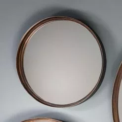 Cedar & Sage Set Of 2 Ruse Round Wall Mirrors, 41cm