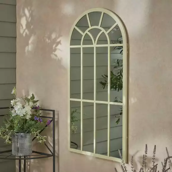 Dunelm Indoor Outdoor Cream Country Window Mirror 90cm X 45cm