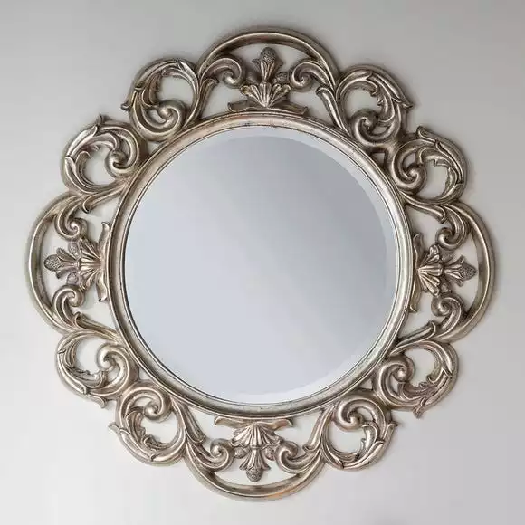 Cedar & Sage Athol Round Wall Mirror, Silver 93cm