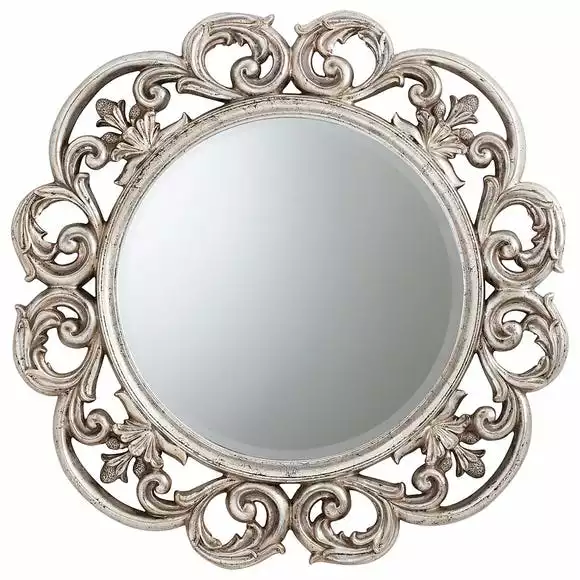 Cedar & Sage Athol Round Wall Mirror, Silver 93cm - Image 2