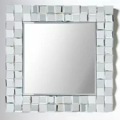 Pacific Lifestyle Mirrored Glass Tile Square Wall Mirror, 65cm