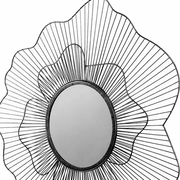 Pacific Lifestyle Metal Floral Frame Round Wall Mirror, Black 76cm - Image 5