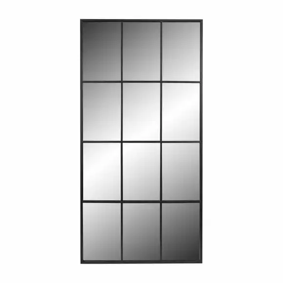 Pacific Lifestyle 12 Pane Metal Floor Standing Mirror, Dark Grey 100x200cm - Image 2